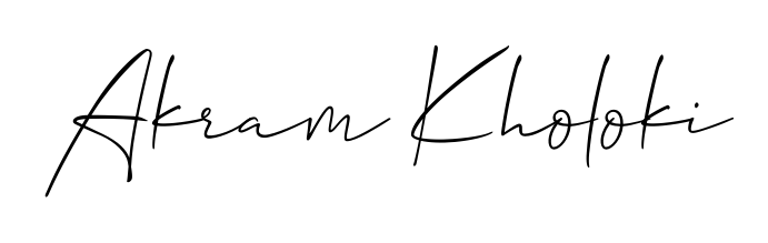 Stand out with a creative autograph for Akram Kholoki. The Allison_Script styling blends modern aesthetics with classic signature flourishes. Akram Kholoki signature style 2 images and pictures png