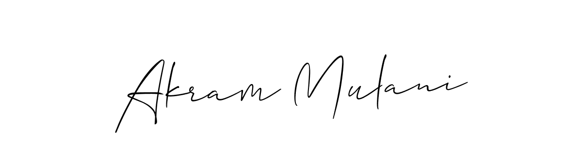 Design your own signature with our free online signature maker. With this signature software, you can create a handwritten (Allison_Script) signature for name Akram Mulani. Akram Mulani signature style 2 images and pictures png