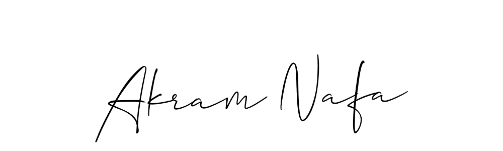 Make a beautiful signature design for name Akram Nafa. With this signature (Allison_Script) style, you can create a handwritten signature for free. Akram Nafa signature style 2 images and pictures png