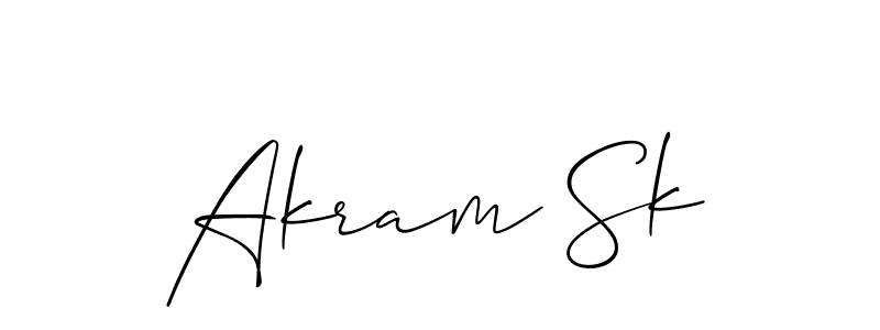 if you are searching for the best signature style for your name Akram Sk. so please give up your signature search. here we have designed multiple signature styles  using Allison_Script. Akram Sk signature style 2 images and pictures png