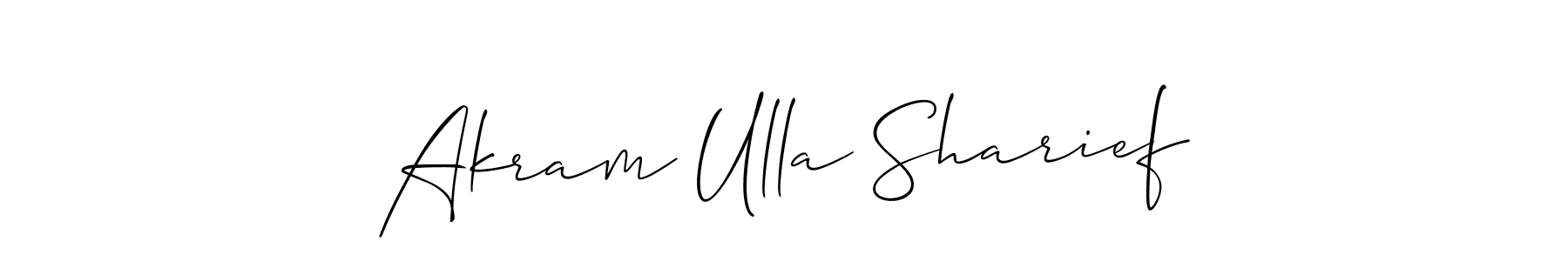 The best way (Allison_Script) to make a short signature is to pick only two or three words in your name. The name Akram Ulla Sharief include a total of six letters. For converting this name. Akram Ulla Sharief signature style 2 images and pictures png