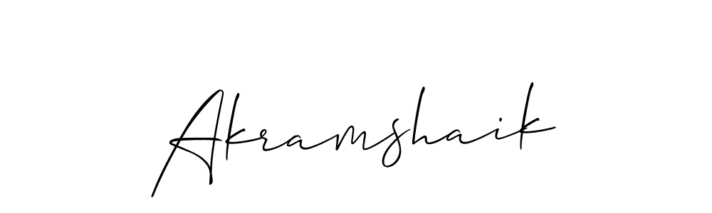 Also we have Akramshaik name is the best signature style. Create professional handwritten signature collection using Allison_Script autograph style. Akramshaik signature style 2 images and pictures png