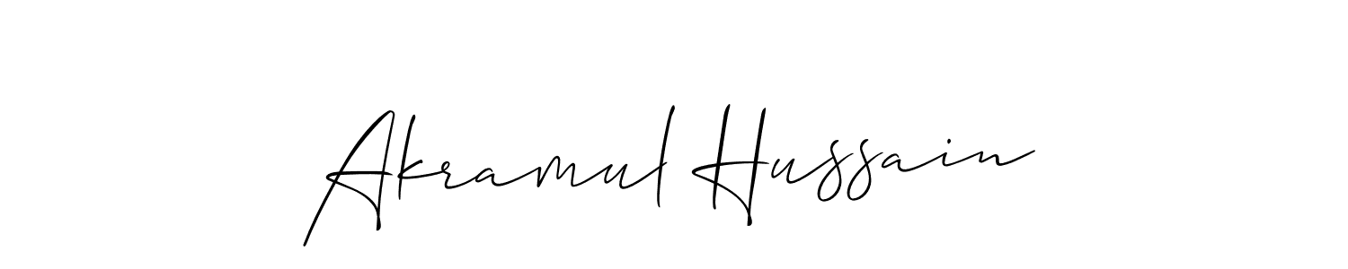 The best way (Allison_Script) to make a short signature is to pick only two or three words in your name. The name Akramul Hussain include a total of six letters. For converting this name. Akramul Hussain signature style 2 images and pictures png