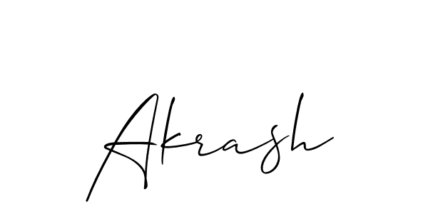 How to make Akrash signature? Allison_Script is a professional autograph style. Create handwritten signature for Akrash name. Akrash signature style 2 images and pictures png