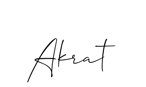 How to Draw Akrat signature style? Allison_Script is a latest design signature styles for name Akrat. Akrat signature style 2 images and pictures png