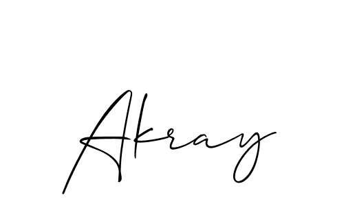 How to make Akray name signature. Use Allison_Script style for creating short signs online. This is the latest handwritten sign. Akray signature style 2 images and pictures png