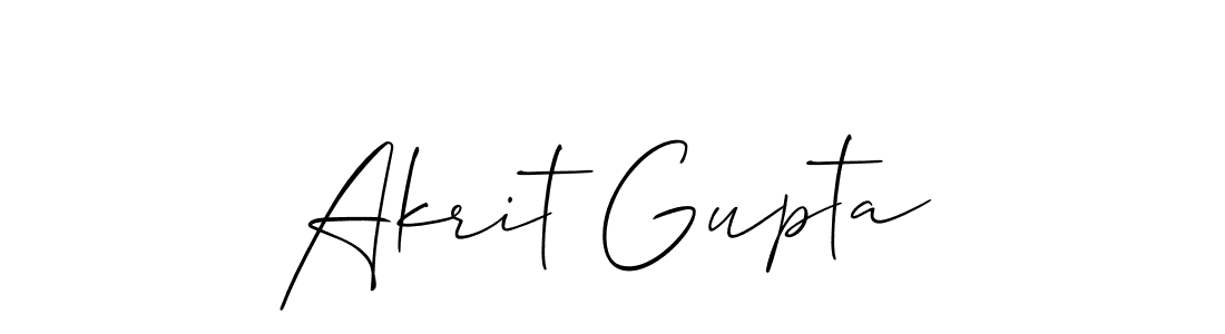 The best way (Allison_Script) to make a short signature is to pick only two or three words in your name. The name Akrit Gupta include a total of six letters. For converting this name. Akrit Gupta signature style 2 images and pictures png