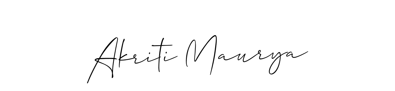 Create a beautiful signature design for name Akriti Maurya. With this signature (Allison_Script) fonts, you can make a handwritten signature for free. Akriti Maurya signature style 2 images and pictures png