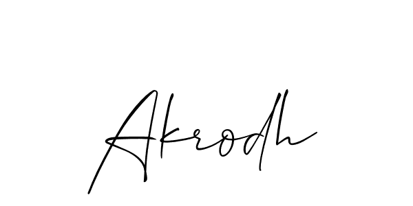 How to make Akrodh signature? Allison_Script is a professional autograph style. Create handwritten signature for Akrodh name. Akrodh signature style 2 images and pictures png