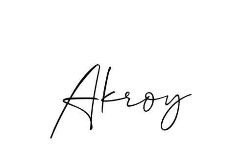 How to make Akroy signature? Allison_Script is a professional autograph style. Create handwritten signature for Akroy name. Akroy signature style 2 images and pictures png