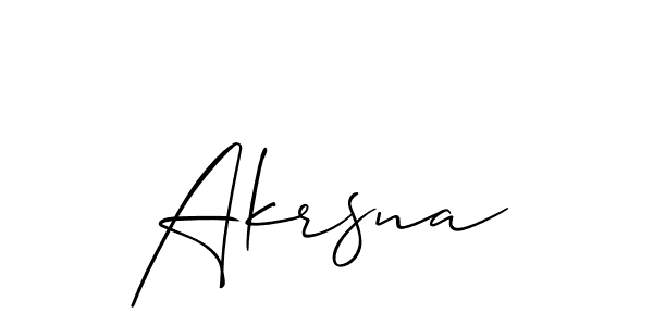 Make a short Akrsna signature style. Manage your documents anywhere anytime using Allison_Script. Create and add eSignatures, submit forms, share and send files easily. Akrsna signature style 2 images and pictures png
