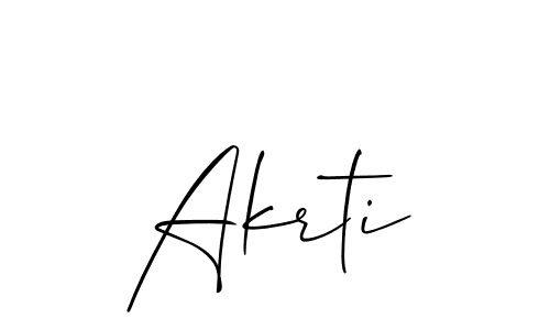 Design your own signature with our free online signature maker. With this signature software, you can create a handwritten (Allison_Script) signature for name Akrti. Akrti signature style 2 images and pictures png