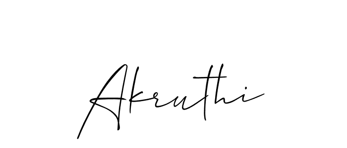 Akruthi stylish signature style. Best Handwritten Sign (Allison_Script) for my name. Handwritten Signature Collection Ideas for my name Akruthi. Akruthi signature style 2 images and pictures png
