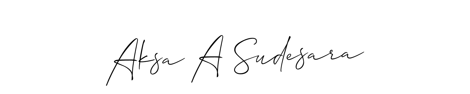 Make a beautiful signature design for name Aksa A Sudesara. Use this online signature maker to create a handwritten signature for free. Aksa A Sudesara signature style 2 images and pictures png