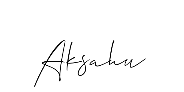 Create a beautiful signature design for name Aksahu. With this signature (Allison_Script) fonts, you can make a handwritten signature for free. Aksahu signature style 2 images and pictures png