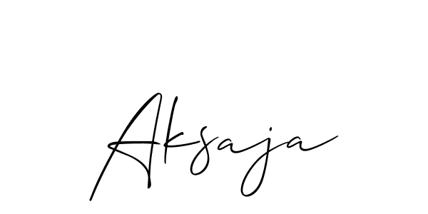 How to make Aksaja signature? Allison_Script is a professional autograph style. Create handwritten signature for Aksaja name. Aksaja signature style 2 images and pictures png