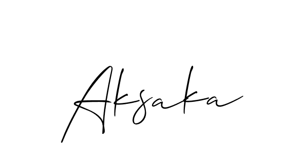 Design your own signature with our free online signature maker. With this signature software, you can create a handwritten (Allison_Script) signature for name Aksaka. Aksaka signature style 2 images and pictures png