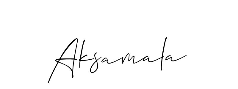 You can use this online signature creator to create a handwritten signature for the name Aksamala. This is the best online autograph maker. Aksamala signature style 2 images and pictures png