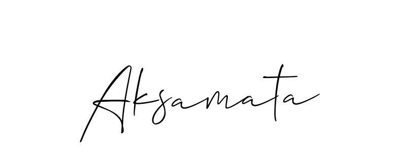 Create a beautiful signature design for name Aksamata. With this signature (Allison_Script) fonts, you can make a handwritten signature for free. Aksamata signature style 2 images and pictures png