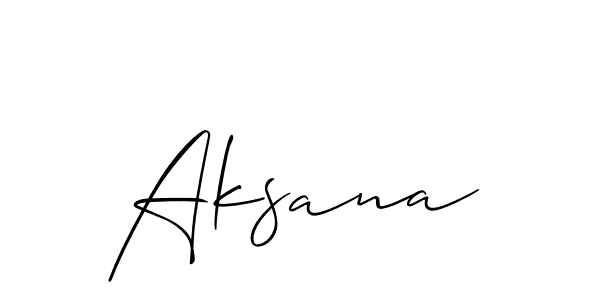 How to make Aksana signature? Allison_Script is a professional autograph style. Create handwritten signature for Aksana name. Aksana signature style 2 images and pictures png