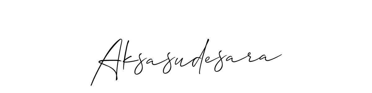 Use a signature maker to create a handwritten signature online. With this signature software, you can design (Allison_Script) your own signature for name Aksasudesara. Aksasudesara signature style 2 images and pictures png