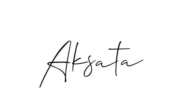 Create a beautiful signature design for name Aksata. With this signature (Allison_Script) fonts, you can make a handwritten signature for free. Aksata signature style 2 images and pictures png