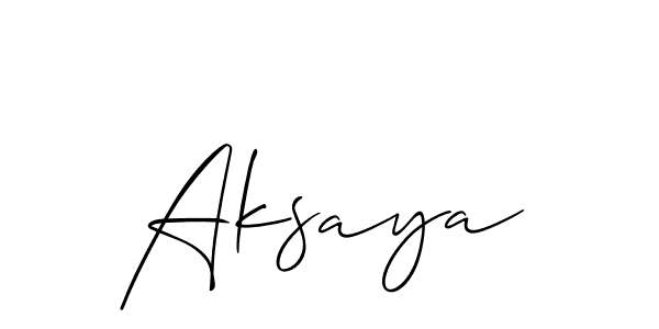 Also we have Aksaya name is the best signature style. Create professional handwritten signature collection using Allison_Script autograph style. Aksaya signature style 2 images and pictures png