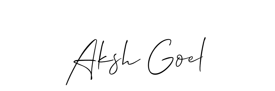 How to Draw Aksh Goel signature style? Allison_Script is a latest design signature styles for name Aksh Goel. Aksh Goel signature style 2 images and pictures png
