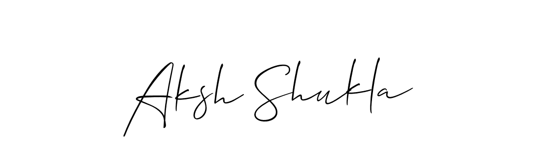 How to make Aksh Shukla signature? Allison_Script is a professional autograph style. Create handwritten signature for Aksh Shukla name. Aksh Shukla signature style 2 images and pictures png