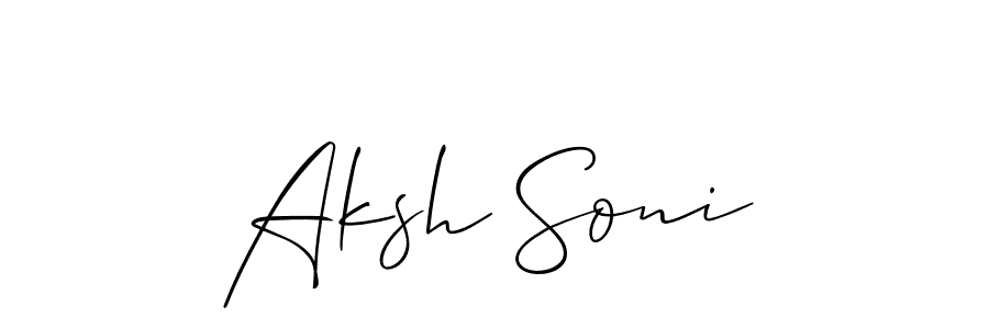 How to Draw Aksh Soni signature style? Allison_Script is a latest design signature styles for name Aksh Soni. Aksh Soni signature style 2 images and pictures png