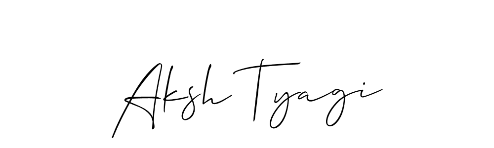 if you are searching for the best signature style for your name Aksh Tyagi. so please give up your signature search. here we have designed multiple signature styles  using Allison_Script. Aksh Tyagi signature style 2 images and pictures png