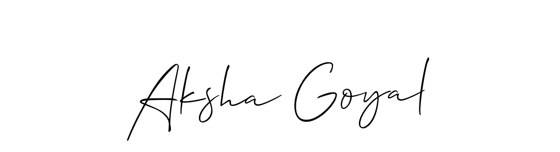 Similarly Allison_Script is the best handwritten signature design. Signature creator online .You can use it as an online autograph creator for name Aksha Goyal. Aksha Goyal signature style 2 images and pictures png