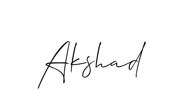 The best way (Allison_Script) to make a short signature is to pick only two or three words in your name. The name Akshad include a total of six letters. For converting this name. Akshad signature style 2 images and pictures png