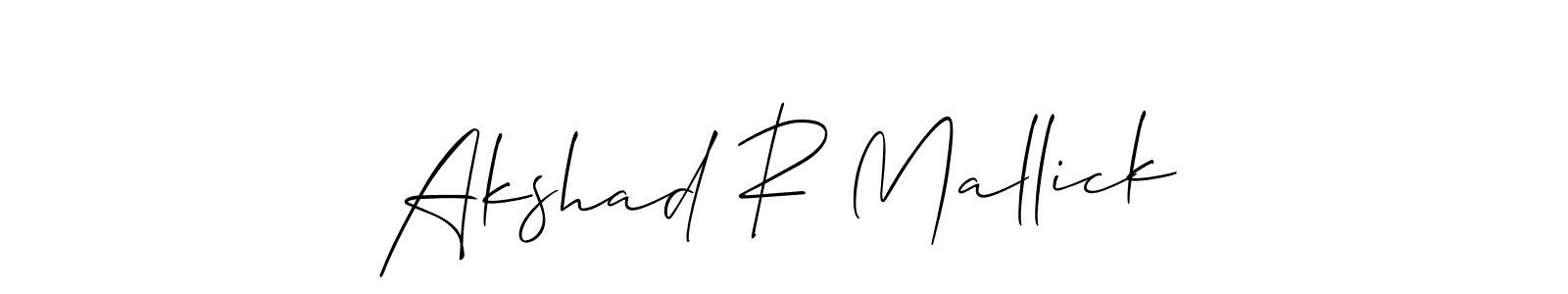 Akshad R Mallick stylish signature style. Best Handwritten Sign (Allison_Script) for my name. Handwritten Signature Collection Ideas for my name Akshad R Mallick. Akshad R Mallick signature style 2 images and pictures png