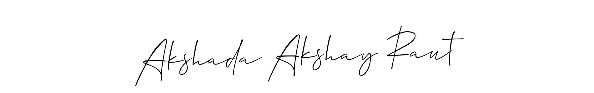 Make a beautiful signature design for name Akshada Akshay Raut. With this signature (Allison_Script) style, you can create a handwritten signature for free. Akshada Akshay Raut signature style 2 images and pictures png