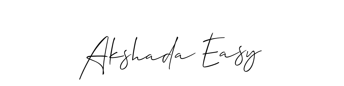 Use a signature maker to create a handwritten signature online. With this signature software, you can design (Allison_Script) your own signature for name Akshada Easy. Akshada Easy signature style 2 images and pictures png