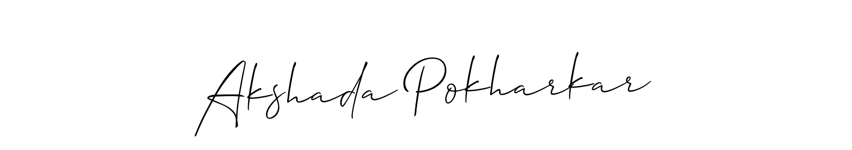Also we have Akshada Pokharkar name is the best signature style. Create professional handwritten signature collection using Allison_Script autograph style. Akshada Pokharkar signature style 2 images and pictures png