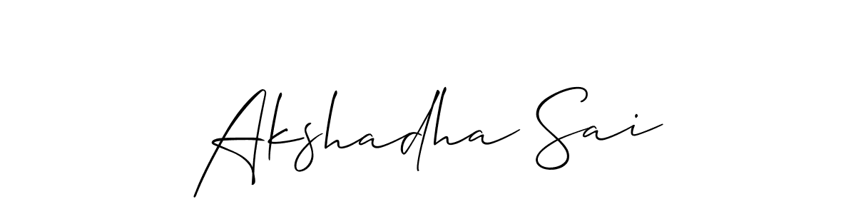 if you are searching for the best signature style for your name Akshadha Sai. so please give up your signature search. here we have designed multiple signature styles  using Allison_Script. Akshadha Sai signature style 2 images and pictures png