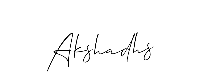 You can use this online signature creator to create a handwritten signature for the name Akshadhs. This is the best online autograph maker. Akshadhs signature style 2 images and pictures png