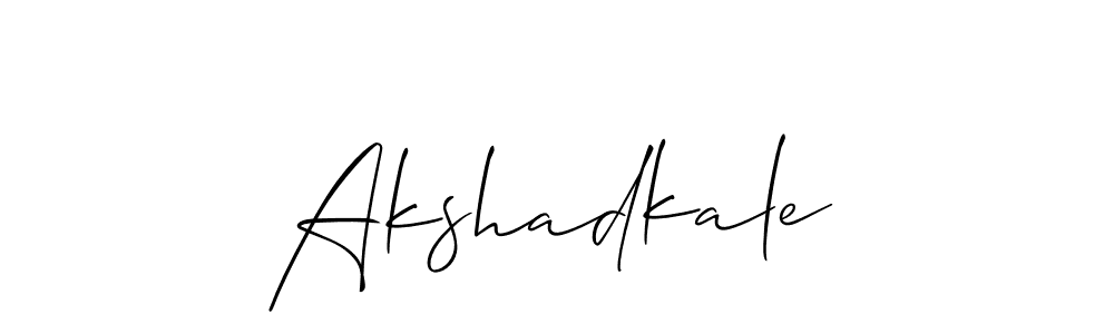 Also we have Akshadkale name is the best signature style. Create professional handwritten signature collection using Allison_Script autograph style. Akshadkale signature style 2 images and pictures png