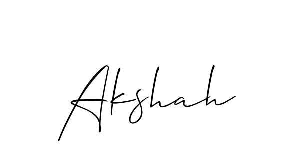 You should practise on your own different ways (Allison_Script) to write your name (Akshah) in signature. don't let someone else do it for you. Akshah signature style 2 images and pictures png