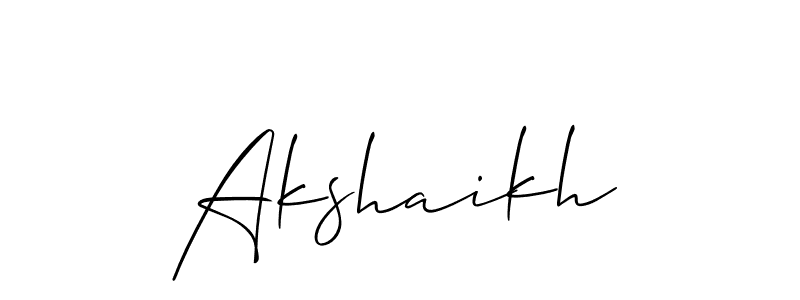 The best way (Allison_Script) to make a short signature is to pick only two or three words in your name. The name Akshaikh include a total of six letters. For converting this name. Akshaikh signature style 2 images and pictures png