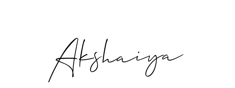 Design your own signature with our free online signature maker. With this signature software, you can create a handwritten (Allison_Script) signature for name Akshaiya. Akshaiya signature style 2 images and pictures png