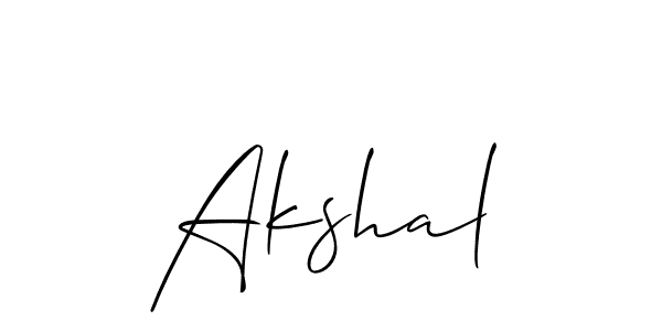 Also we have Akshal name is the best signature style. Create professional handwritten signature collection using Allison_Script autograph style. Akshal signature style 2 images and pictures png