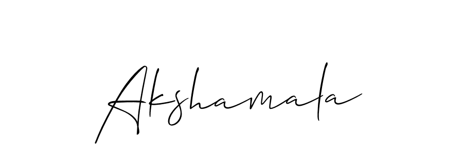 The best way (Allison_Script) to make a short signature is to pick only two or three words in your name. The name Akshamala include a total of six letters. For converting this name. Akshamala signature style 2 images and pictures png