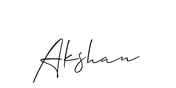 Also we have Akshan name is the best signature style. Create professional handwritten signature collection using Allison_Script autograph style. Akshan signature style 2 images and pictures png