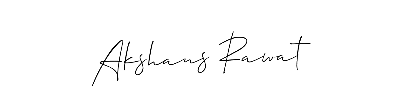 Make a short Akshans Rawat signature style. Manage your documents anywhere anytime using Allison_Script. Create and add eSignatures, submit forms, share and send files easily. Akshans Rawat signature style 2 images and pictures png