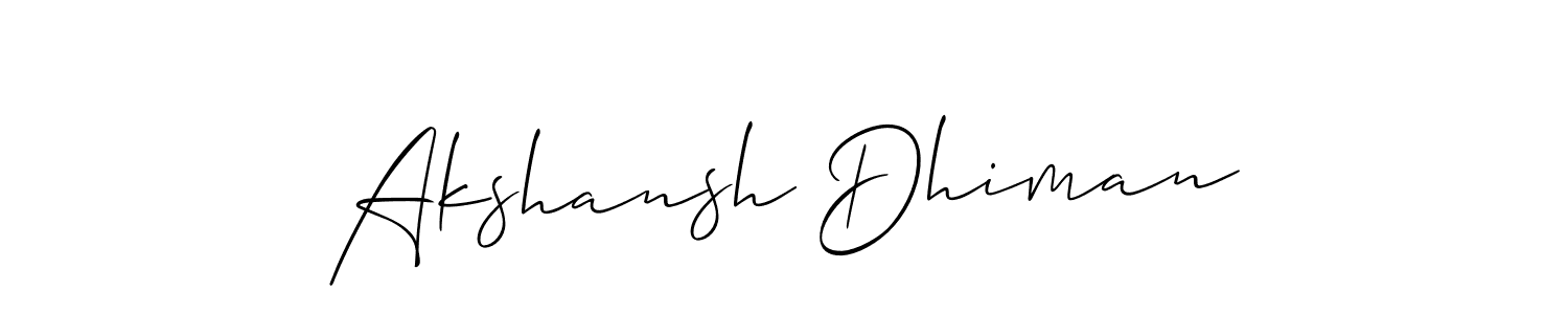 Create a beautiful signature design for name Akshansh Dhiman. With this signature (Allison_Script) fonts, you can make a handwritten signature for free. Akshansh Dhiman signature style 2 images and pictures png