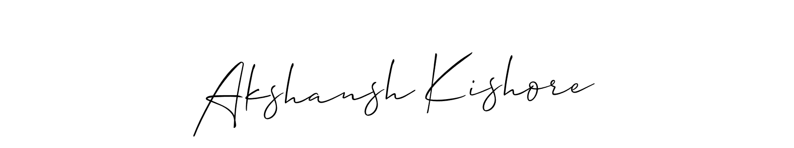 The best way (Allison_Script) to make a short signature is to pick only two or three words in your name. The name Akshansh Kishore include a total of six letters. For converting this name. Akshansh Kishore signature style 2 images and pictures png