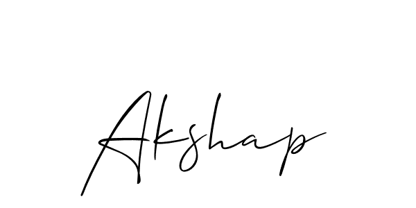 It looks lik you need a new signature style for name Akshap. Design unique handwritten (Allison_Script) signature with our free signature maker in just a few clicks. Akshap signature style 2 images and pictures png